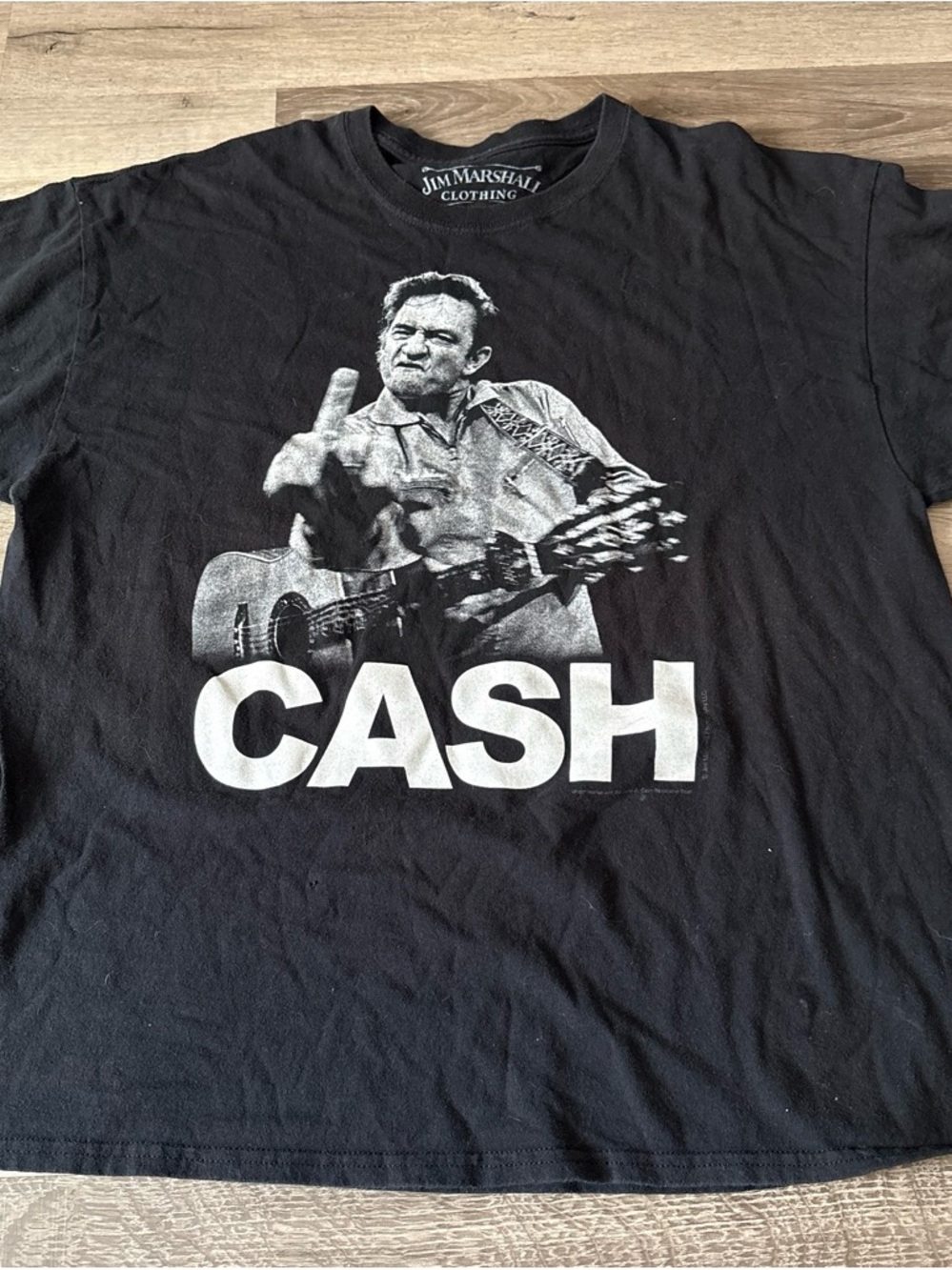 Marshall Black Tee with White CASH Photo Graphic